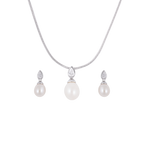 Ivory Grace Drop Set Freshwater Pearl | Krishna Pearls and Jewellers