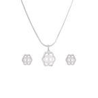 Floral Wave Pearl Set – CZ Framed ROUND | Krishna Pearls and Jewellers