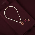 Royal Ovaldrop Pearl & Gemstone Set | Krishna Pearls and Jewellers