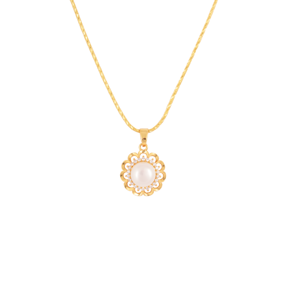 Golden Blossom Pearl Set Freshwater Pearl | Krishna Pearls and Jewellers