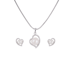 Sparkling Heart Pearl Set – CZ-Studded Love | Krishna Pearls and Jewellers