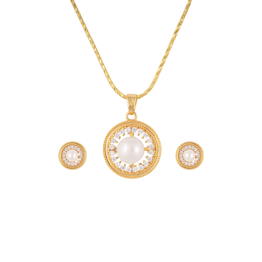 Royal Radiance Pearl Jewelry Set Freshwater | Krishna Pearls and Jewellers
