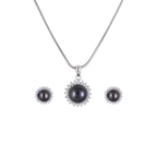 Mocha Glow Pearl Set –BROWN Pearls with CZ | Krishna Pearls and Jewellers