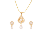 Royal Clover Pearl Drop Set Freshwater | Krishna Pearls and Jewellers