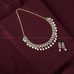 Golden Glamour Pearl Choker Set Freshwater | Krishna Pearls and Jewellers