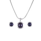 Midnight Halo Pearl Set – Black ROUND | Krishna Pearls and Jewellers