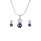 Midnight Sparkle Pearl Set – Black ROUND | Krishna Pearls and Jewellers