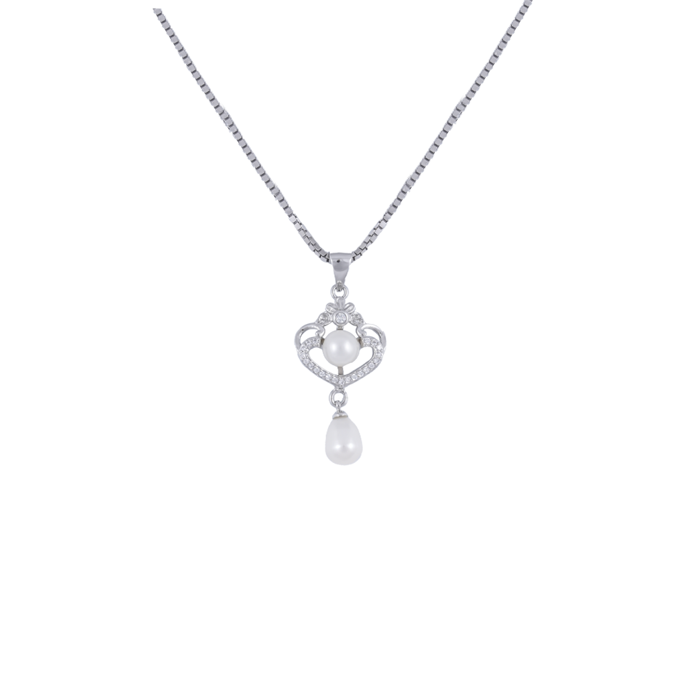 Regal Elegance White Pearl Jewelry Set | Krishna Pearls and Jewellers