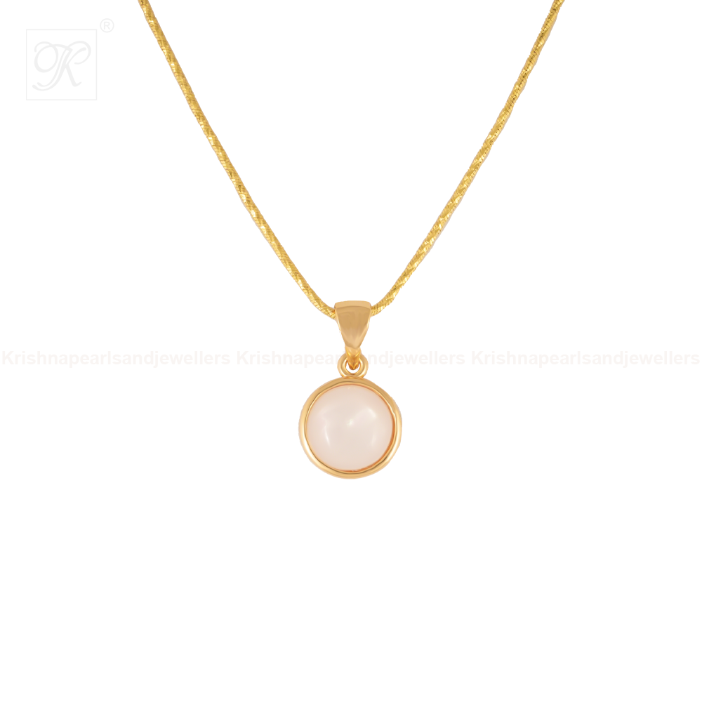 Golden Halo Moonstone Set Freshwater Pearl | Krishna Pearls and Jewellers