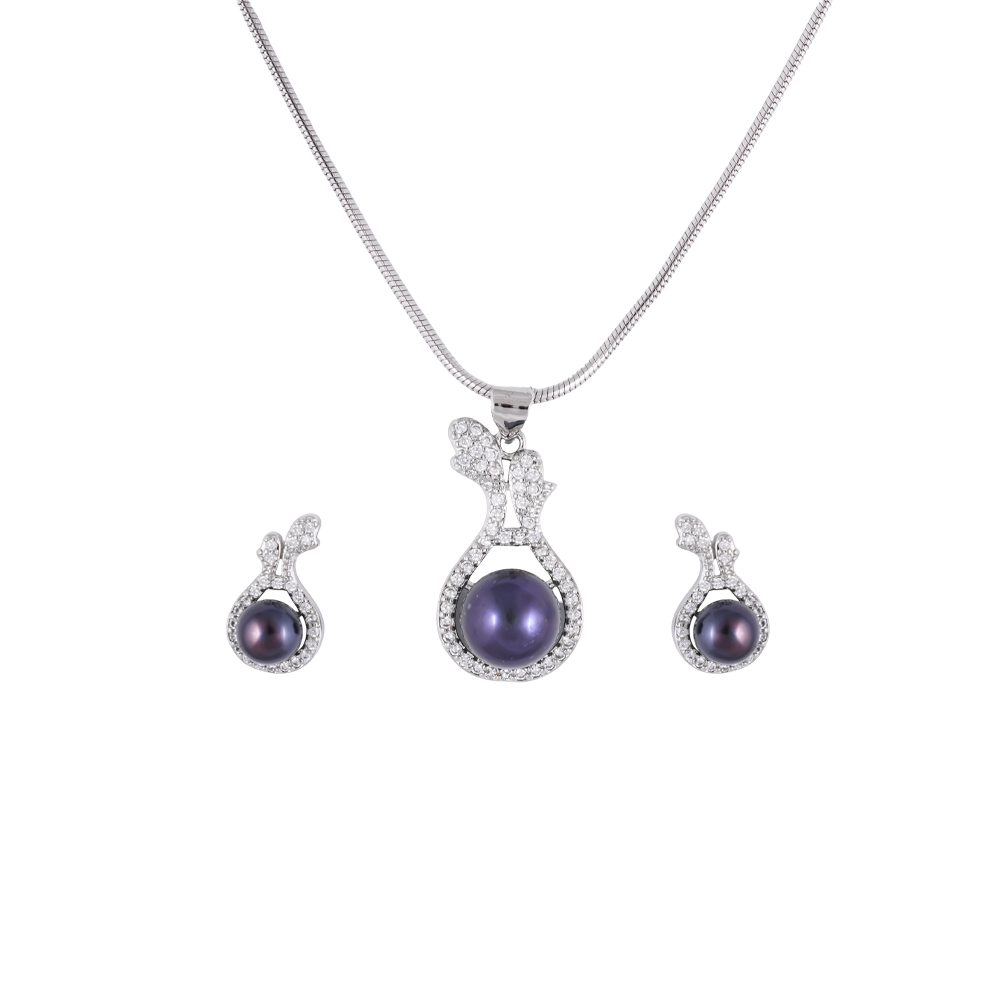 Bronze Radiance Pearl Drop Set Freshwater | Krishna Pearls and Jewellers