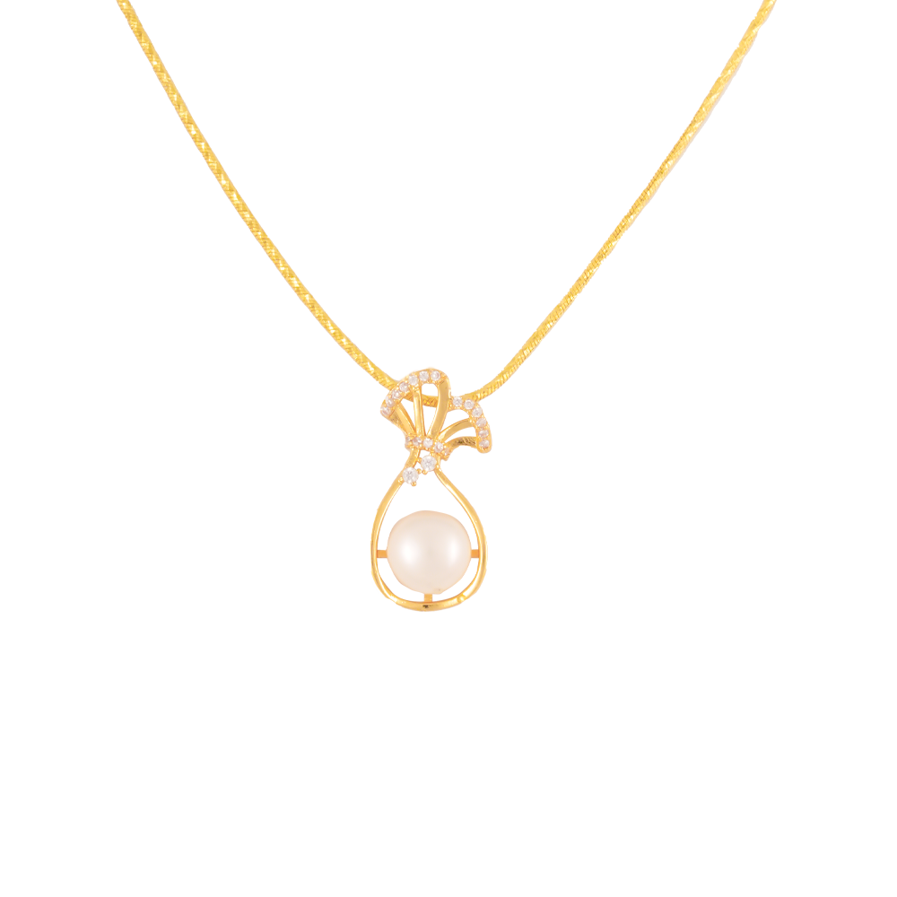 Elegant Teardrop White Pearl Pendant & | Krishna Pearls and Jewellers