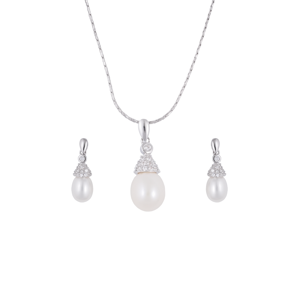 Graceful Drop Pearl Set Freshwater Pearl | Krishna Pearls and Jewellers