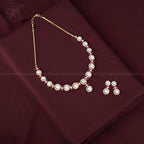 Pearl Bloom Gold-Tone Necklace Set | Krishna Pearls and Jewellers