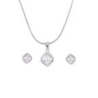 Diamond Frame White Pearl Ensemble | Krishna Pearls and Jewellers