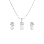 Modern Glow ROUND Pearl Set – CZ Accents in | Krishna Pearls and Jewellers
