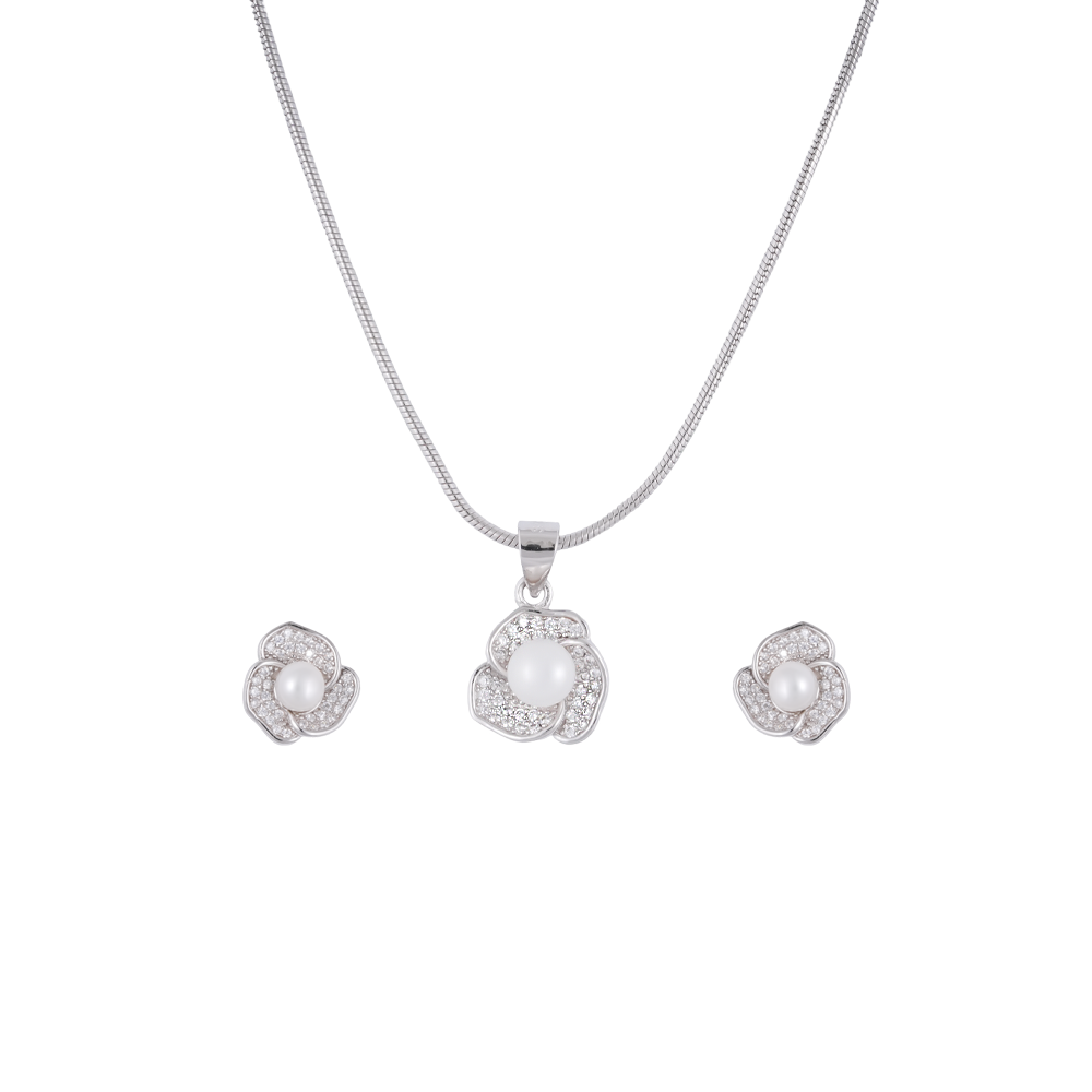 Blossom Grace Pearl Set Freshwater Pearl | Krishna Pearls and Jewellers
