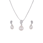 Ivory Grace Teardrop Pearl Set – CZ Paisley | Krishna Pearls and Jewellers