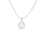 Luminous Halo Pearl Set – CZ Framed ROUND | Krishna Pearls and Jewellers