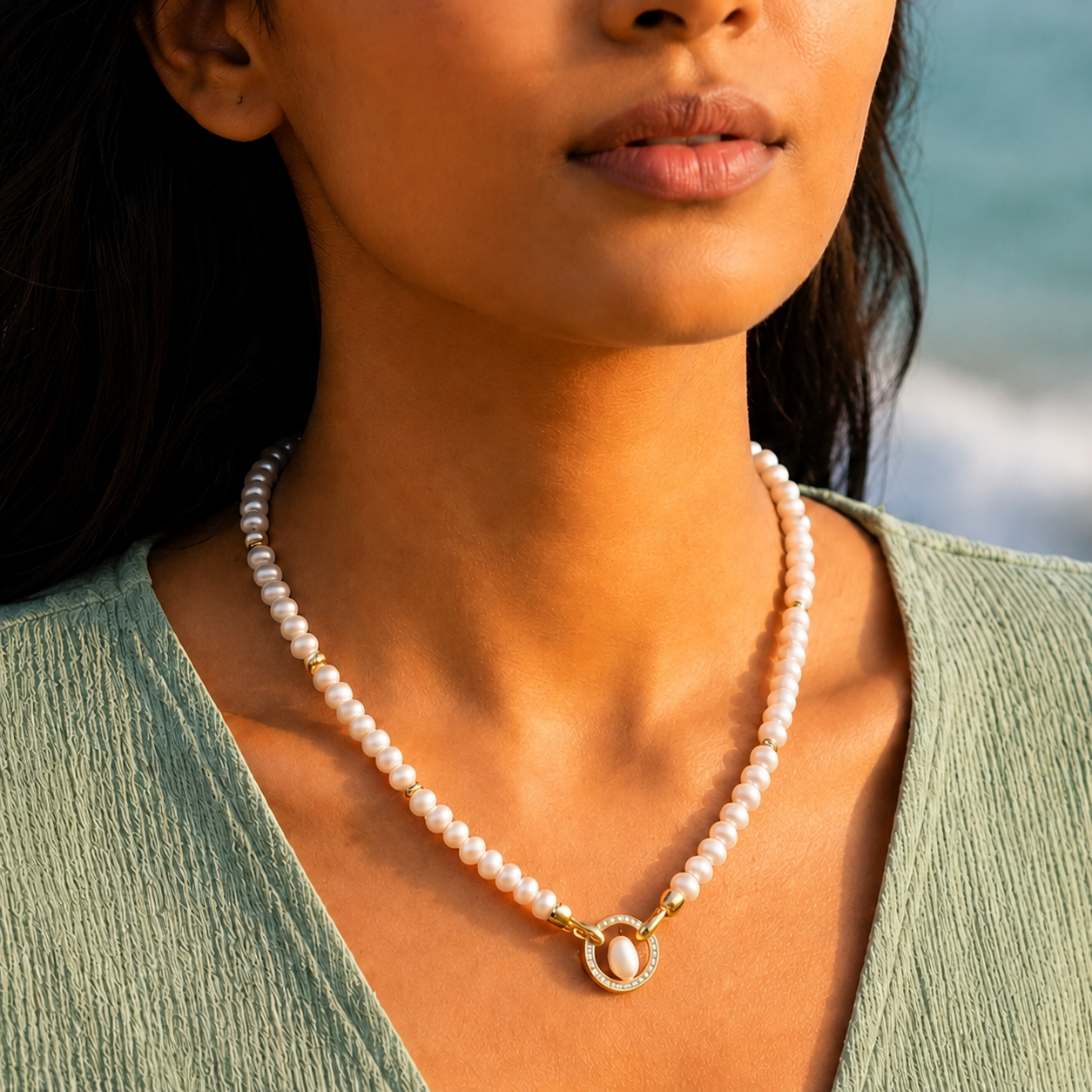 Classic Pearl Elegance String with Gold