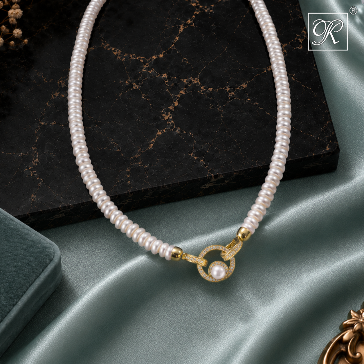 Graceful Halo Pearl String Freshwater Pearl | Krishna Pearls and Jewellers
