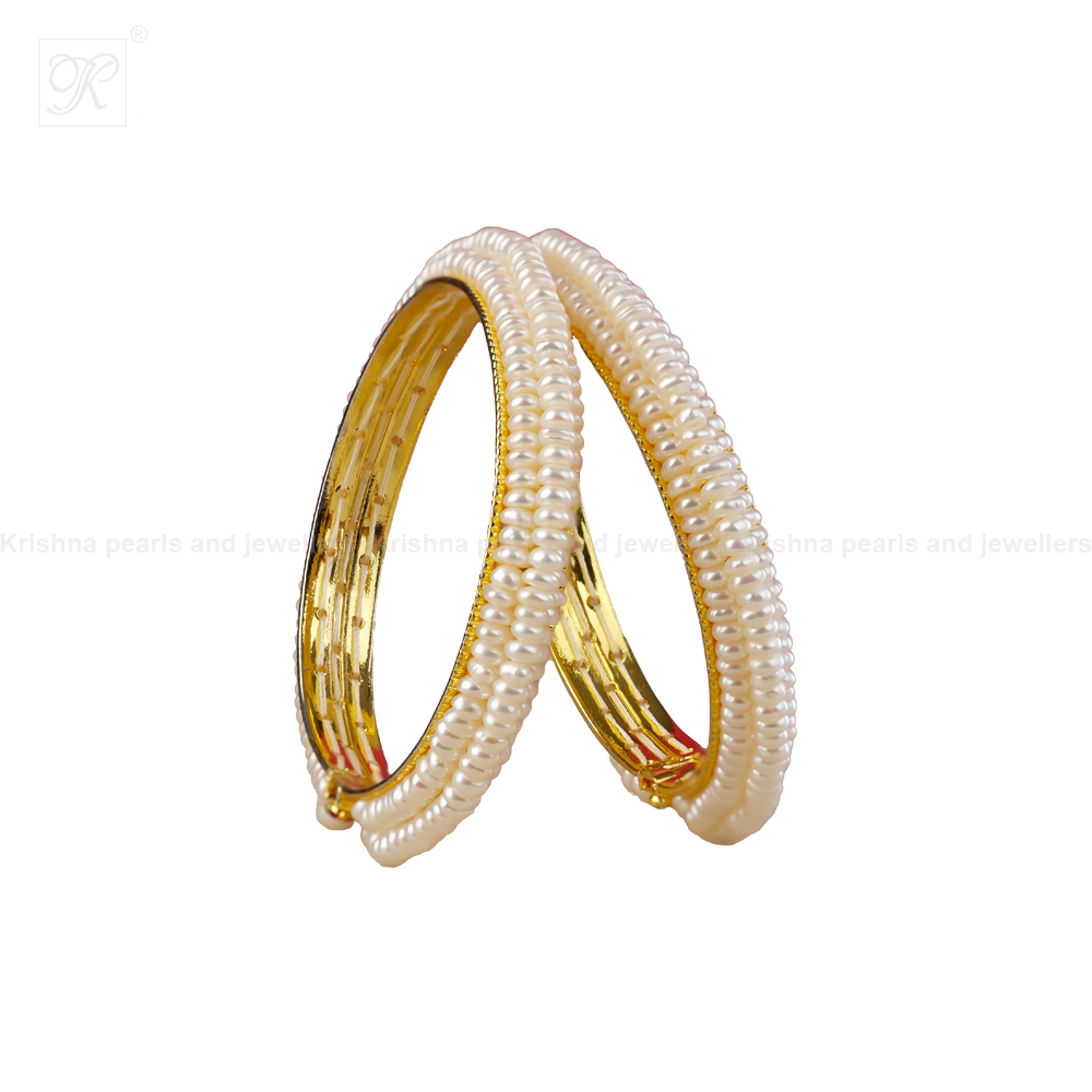 Classic Seed Pearl-Encrusted Gold-Tone | Krishna Pearls and Jewellers