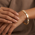 Gold-Tone Linked Oval Mirror bangle with
