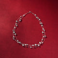 Multi-Strand Grey Freshwater Pearl Necklace in Sterling Silver polish | Elegant Designer Pearl Choker