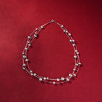 Multi-Strand Grey Freshwater Pearl Necklace in Sterling Silver polish | Elegant Designer Pearl Choker