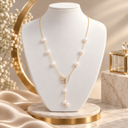 Pearl Butterfly Alloy Fancy Mala for Women | Designer Pearl Fashion Necklace | Krishna Pearls and Jewellers