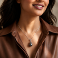 Mystic Bloom: Black Baroque Pearl Pendant