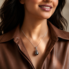 Mystic Bloom: Black Baroque Pearl Pendant