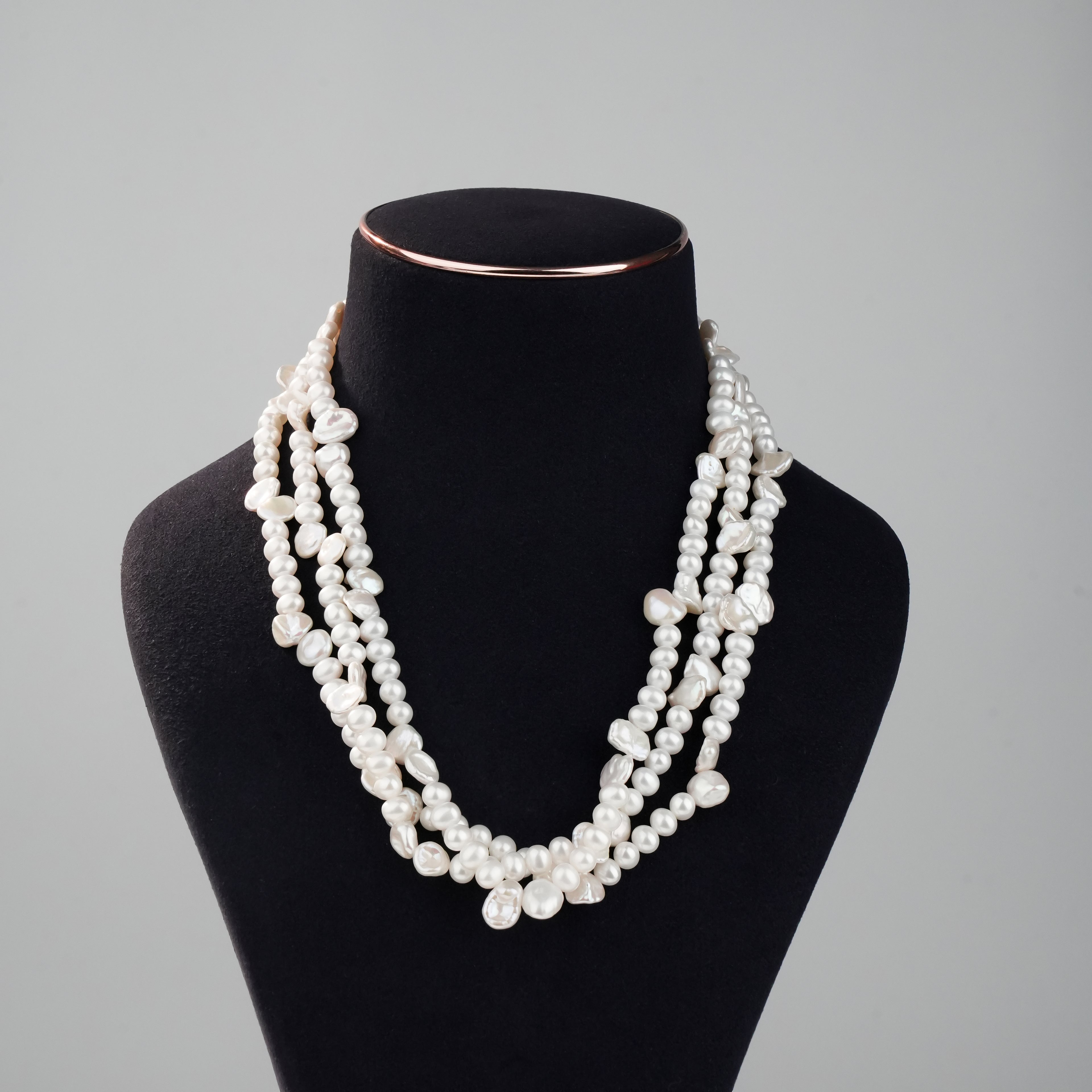 Luxury Multi-Layer Freshwater Pearl Necklace | Elegant Baroque & Round Pearl Statement Jewelry for Women