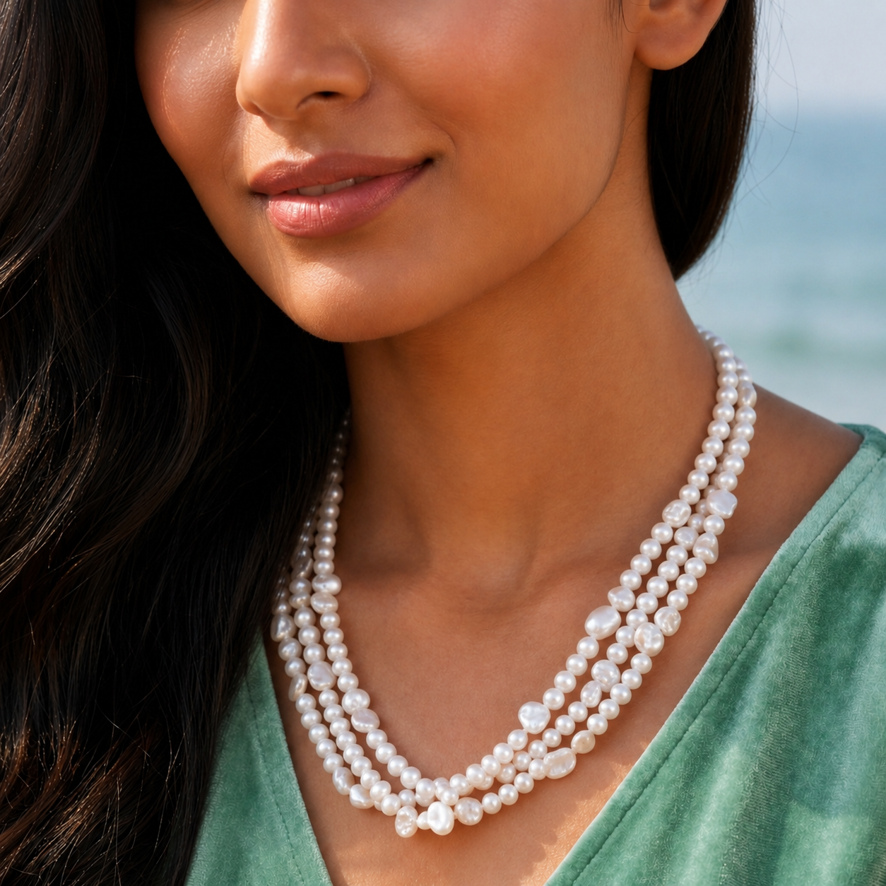 Luxury Multi-Layer Freshwater Pearl Necklace | Elegant Baroque & Round Pearl Statement Jewelry for Women