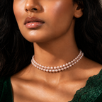 Premium Pink & White Pearl Choker
