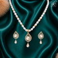 Golden Grace Pearl Jewelry Set Freshwater — view 1 — pearl jewellery — Krishna Pearls Hyderabad