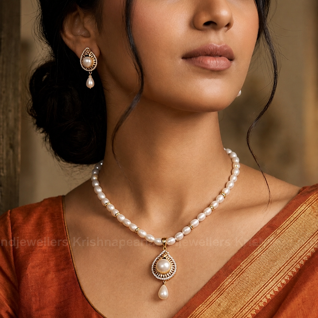 Golden Grace Pearl Jewelry Set Freshwater
