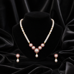 Crimson Halo Pearl Jewelry Set Freshwater