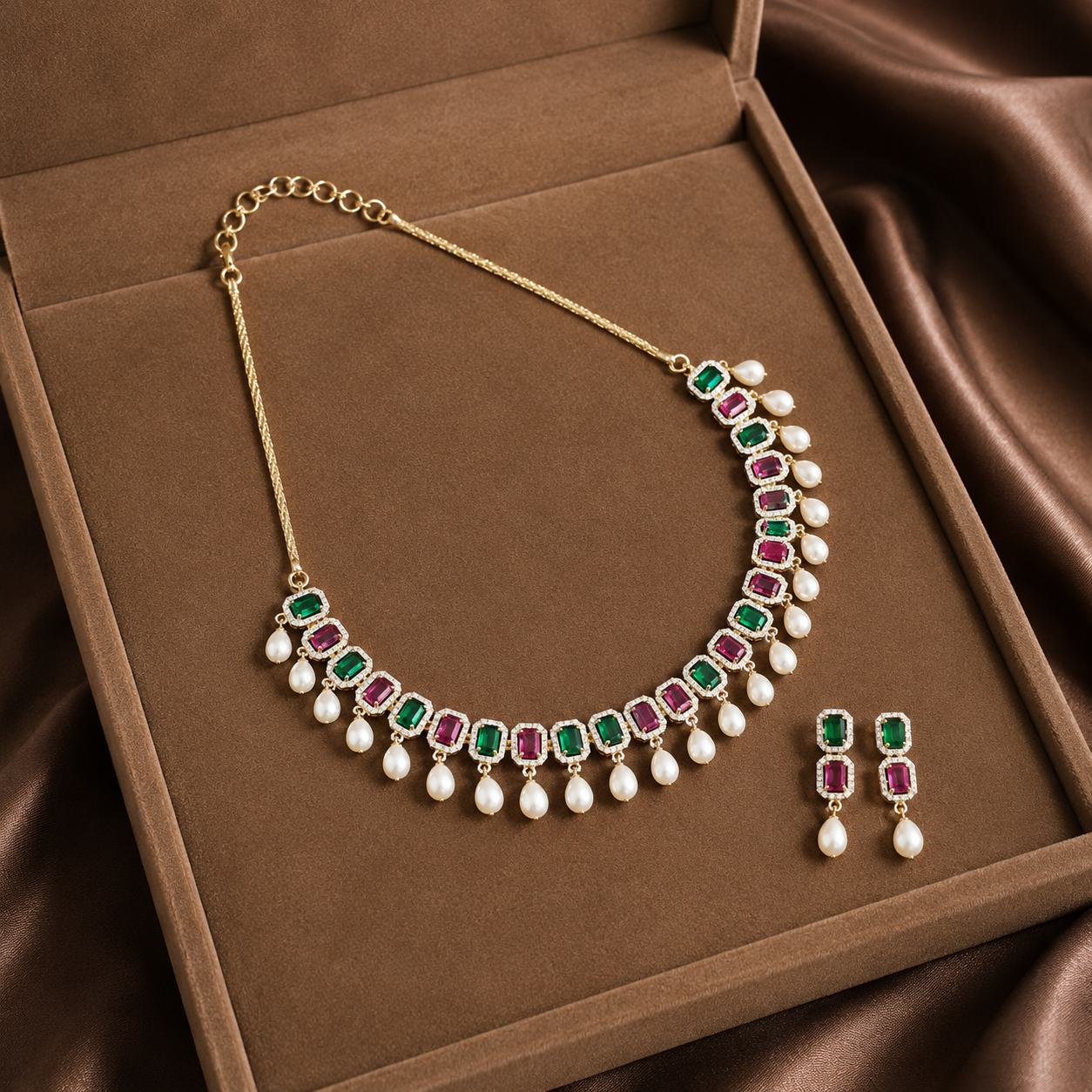 Golden Glamour Pearl Choker Set Freshwater