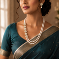 Graceful Layered Pearl Necklace Set with