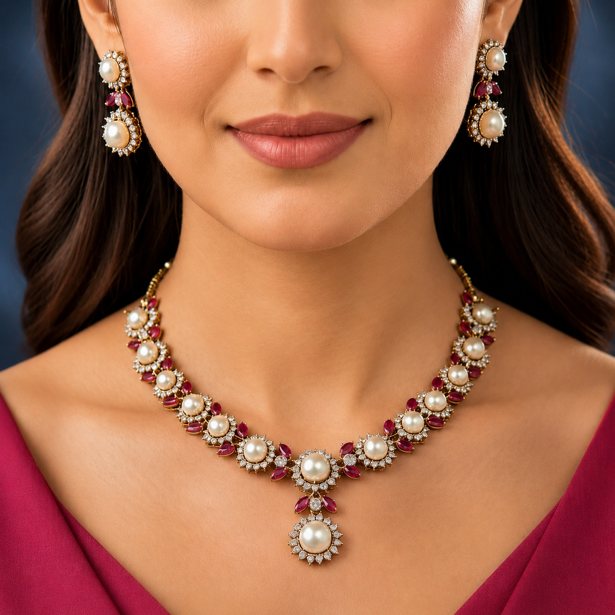 Pearl Bloom Gold-Tone Necklace Set