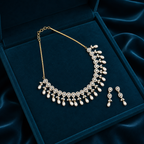 Royal Cascade Drop Pearl Necklace Set