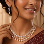 Royal Cascade Drop Pearl Necklace Set