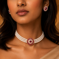 Crimson Royale Pearl Choker Set Freshwater