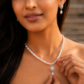 Elegant Freshwater Pearl Necklace & Earrings Set