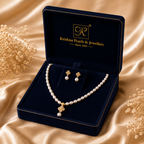 Elegant Pearl Necklace Set with Matching Earrings | Krishna Pearls and Jewellers