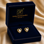 Timeless Freshwater Pearl Stud Earrings in Gold — Style AT-250 | Pearl Earrings for Women | Krishna Pearls & Jewellers