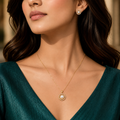 Heritage Freshwater Pearl & CZ Earrings & Pendant Set in Gold — Style ATP-153 | Pearl Jewellery Set | Krishna Pearls & Jewellers