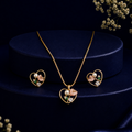 Elite Freshwater Pearl & CZ Earrings & Pendant Set in Gold — Style ATP-202 | Pearl Jewellery Set | Krishna Pearls & Jewellers