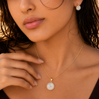 Golden Floral Glow Pendant & Earrings Set