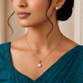 Golden Halo Moonstone Set Freshwater Pearl